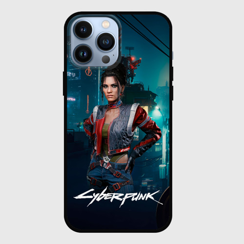 Чехол для iPhone 13 Pro Max с принтом Panam cyberpunk  2077, вид спереди #2