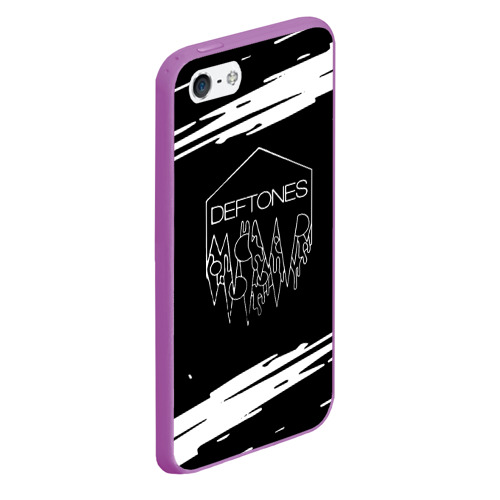 Чехол для iPhone 5/5S матовый Deftones, цвет фиолетовый - фото 3