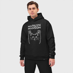 Мужской костюм oversize хлопок Marilyn Manson Рок кот - фото 2