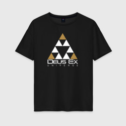 Женская футболка хлопок Oversize Deus ex Human revolution