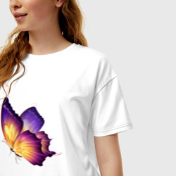 Женская футболка хлопок Oversize Красивая бабочка A very beautiful butterfly - фото 2