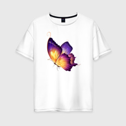 Женская футболка хлопок Oversize Красивая бабочка A very beautiful butterfly