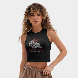 Женская укороченная майка-топ хлопок Охотник на гоблинов - фото 2