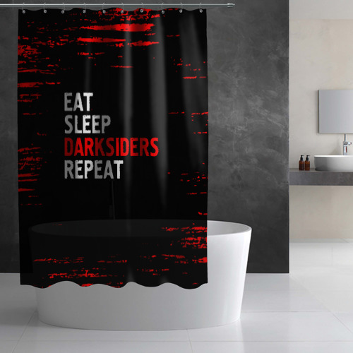 Штора 3D для ванной Eat Sleep Darksiders Repeat Краска - фото 2
