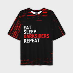 Мужская футболка oversize 3D Eat Sleep Darksiders Repeat Краска