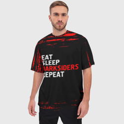 Мужская футболка oversize 3D Eat Sleep Darksiders Repeat Краска - фото 2