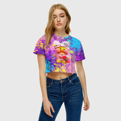 Женская футболка Crop-top 3D Игрушка утя Лалафанфан брызги - фото 2