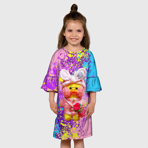 Детское платье 3D с принтом ИГРУШКА УТЯ ЛАЛАФАНФАН (БРЫЗГИ), вид сбоку #3