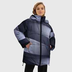 Женская зимняя куртка Oversize Серо-белая Волна - фото 2