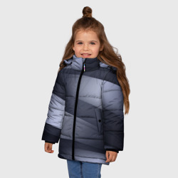 Зимняя куртка для девочек 3D Серо-белая Волна - фото 2