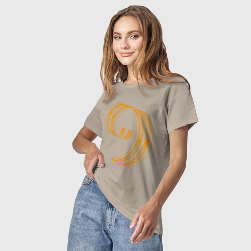 Светящаяся женская футболка Георгиевская абстрактность, цвет миндальный - фото 3