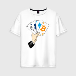 Женская футболка хлопок Oversize Криптовалютные карты