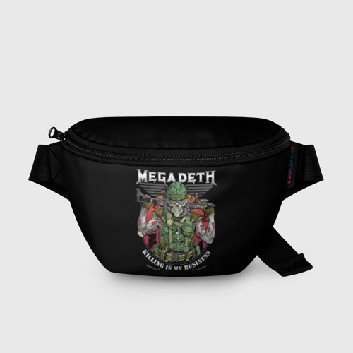 Поясная сумка 3D с принтом MEGADETH (killing is my business), вид спереди #2