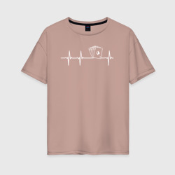 Женская футболка хлопок Oversize Карты биении сердца