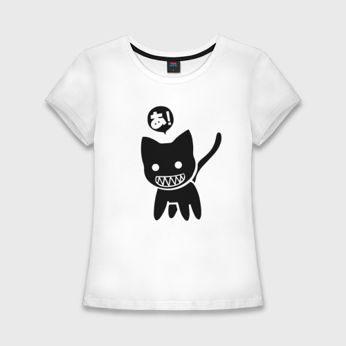 Женская футболка хлопок Slim Cat JDM Japan, цвет белый