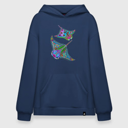 Худи SuperOversize хлопок Скаты с психоделической раскраской