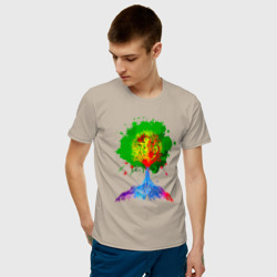 Мужская футболка хлопок Радужное дерево жизни - фото 2