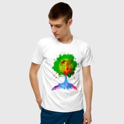 Мужская футболка хлопок Радужное дерево жизни - фото 2