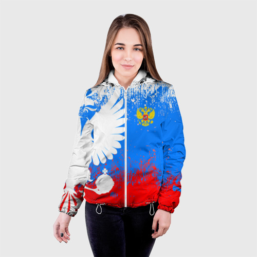 Женская куртка 3D Я русский герб, цвет белый - фото 3