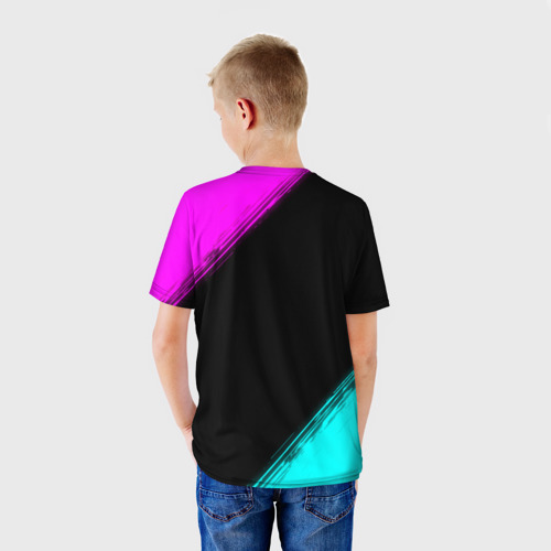 Детская футболка 3D с принтом Юра Россия, вид сзади #2