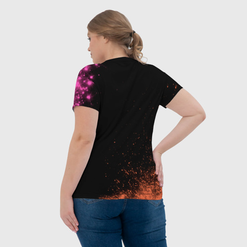 Женская футболка 3D с принтом Екатерина / КОШЕЧКА / Краска, вид сзади #2
