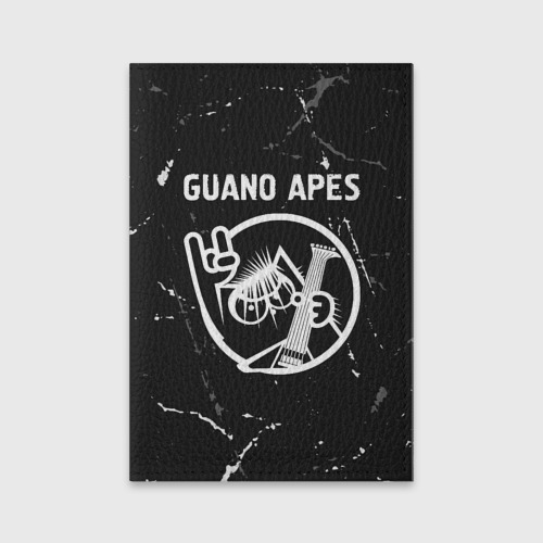 Обложка для паспорта матовая кожа Guano Apes кот Потертости, цвет черный