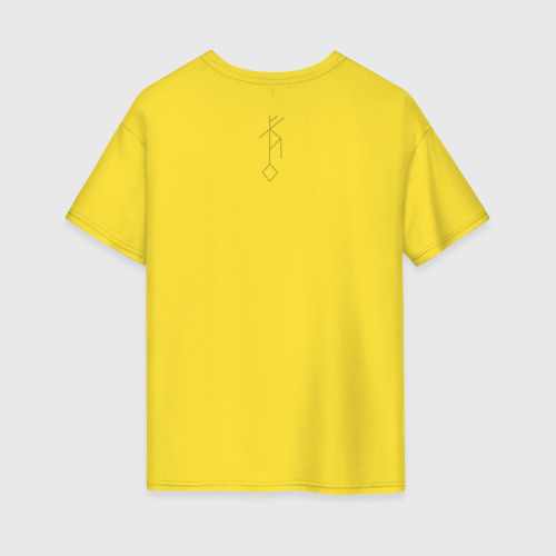 Женская футболка хлопок Oversize Руническая вязь - Успех в предприятии, цвет желтый - фото 2