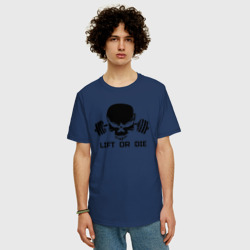 Мужская футболка хлопок Oversize Lift or die - фото 2