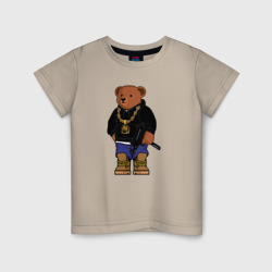 Детская футболка хлопок Gangsta bear Крутой мишка