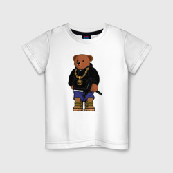 Детская футболка хлопок Gangsta bear Крутой мишка