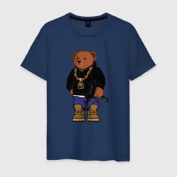 Мужская футболка хлопок Gangsta bear Крутой мишка