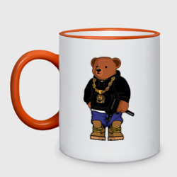 Кружка двухцветная Gangsta bear (опасный медведь)