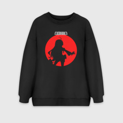 Женский свитшот oversize без начеса хлопок Силуэт Эрис Бореас Грейрат Реинкарнация безработного