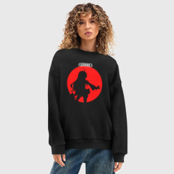 Женский свитшот oversize без начеса хлопок Силуэт Эрис Бореас Грейрат Реинкарнация безработного - фото 2