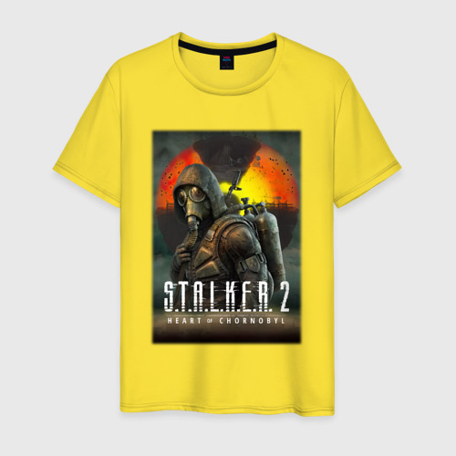 Мужская футболка хлопок с принтом STALKER 2 Heart of Chornobyl Сталкер 2 Сердце Чернобыля, вид спереди #2