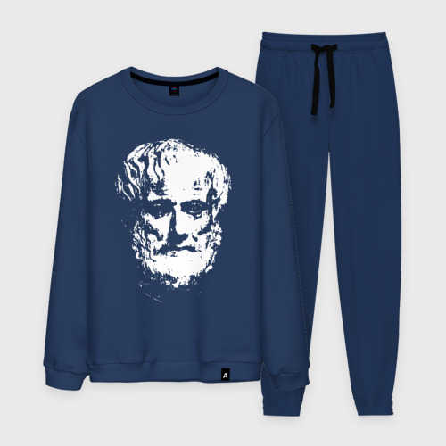 Мужской костюм хлопок Аристотель портрет, цвет темно-синий