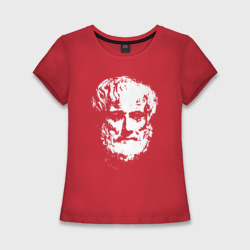 Женская футболка хлопок Slim Аристотель портрет