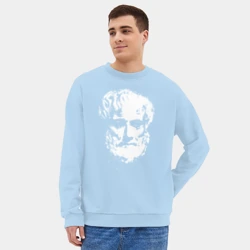 Мужской свитшот oversize без начеса хлопок Аристотель портрет - фото 2