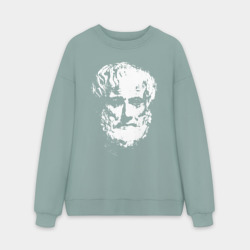 Мужской свитшот oversize без начеса хлопок Аристотель портрет
