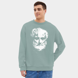 Мужской свитшот oversize без начеса хлопок Аристотель портрет - фото 2