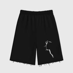 Женские шорты oversize футер хлопок Силуэт чёрного кота