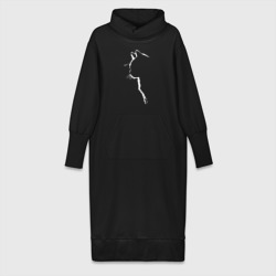 Силуэт чёрного кота – Платье удлиненное хлопок с принтом купить со скидкой в -19%
