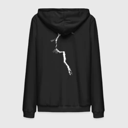 Мужская толстовка на молнии хлопок Силуэт чёрного кота