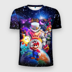 Мужская футболка 3D Slim Super Mario Odyssey Space Video game