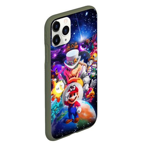 Чехол для iPhone 11 Pro матовый Super Mario Odyssey Space Video game, цвет темно-зеленый - фото 3