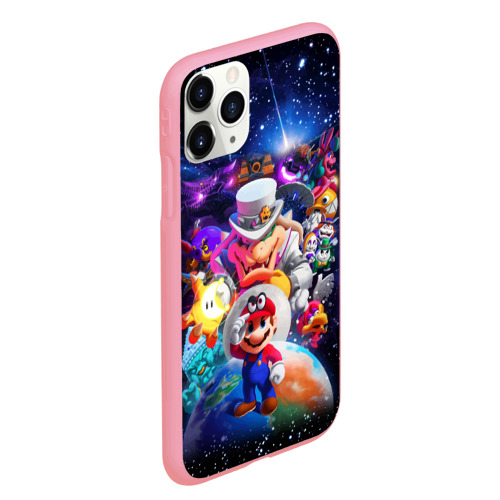 Чехол для iPhone 11 Pro Max матовый Super Mario Odyssey Space Video game, цвет баблгам - фото 3