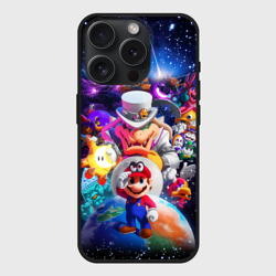 Чехол силиконовый для Apple iPhone 15 Pro матовый Super Mario Odyssey Space Video game