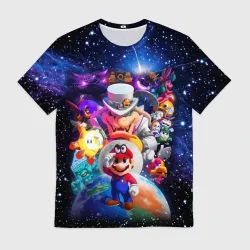 Мужская футболка 3D Super Mario Odyssey Space Video game