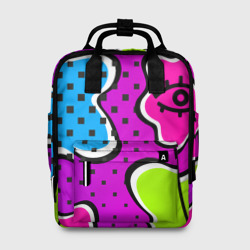 Женский рюкзак 3D Яркий абстрактный узор в стиле 90х, неоновые цвета