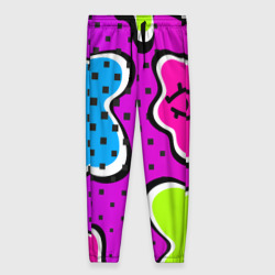 Женские брюки 3D Яркий абстрактный узор в стиле 90х, неоновые цвета